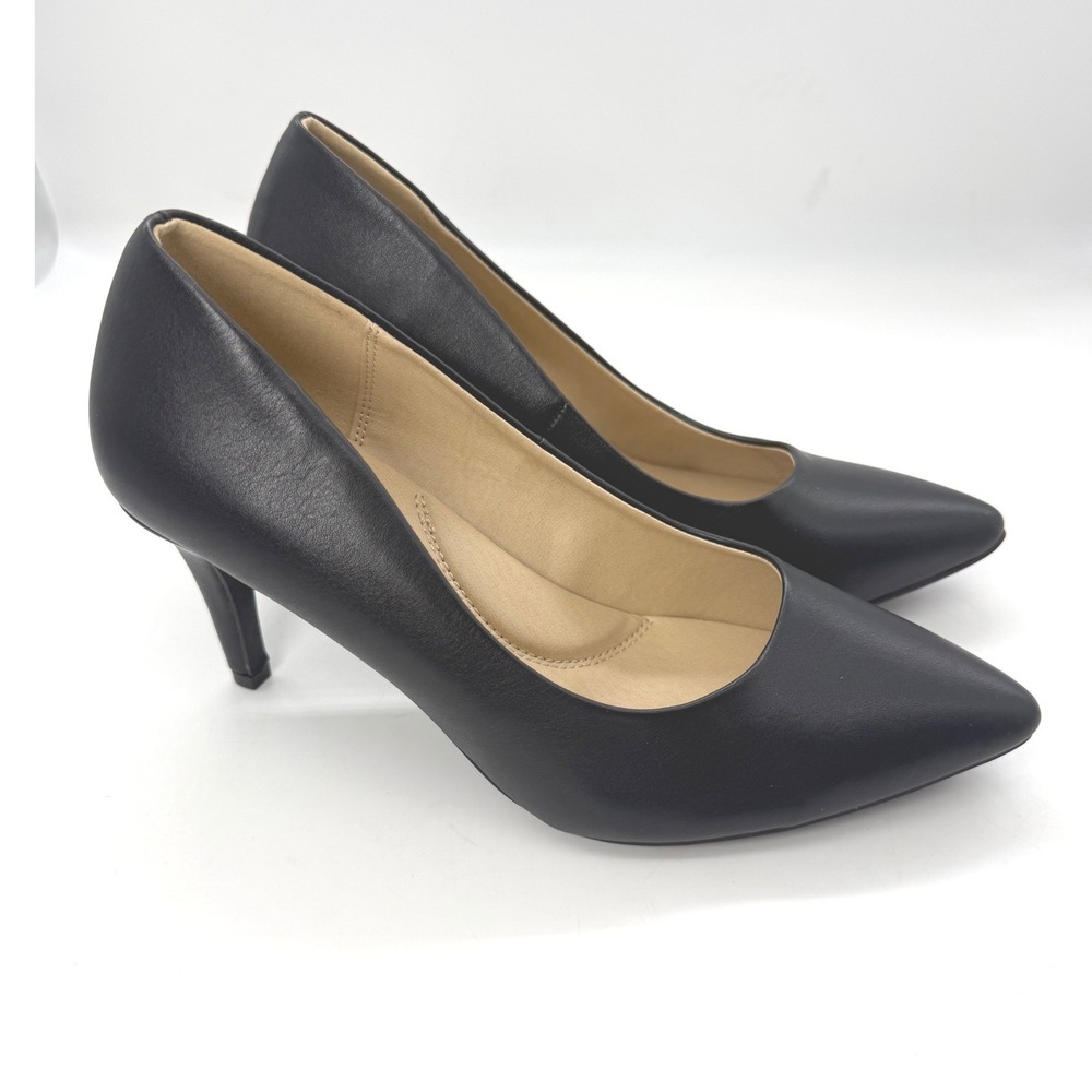 City Classified Comfort Black Pointed Toe Pumps Stiletto Heels Womens Size 9